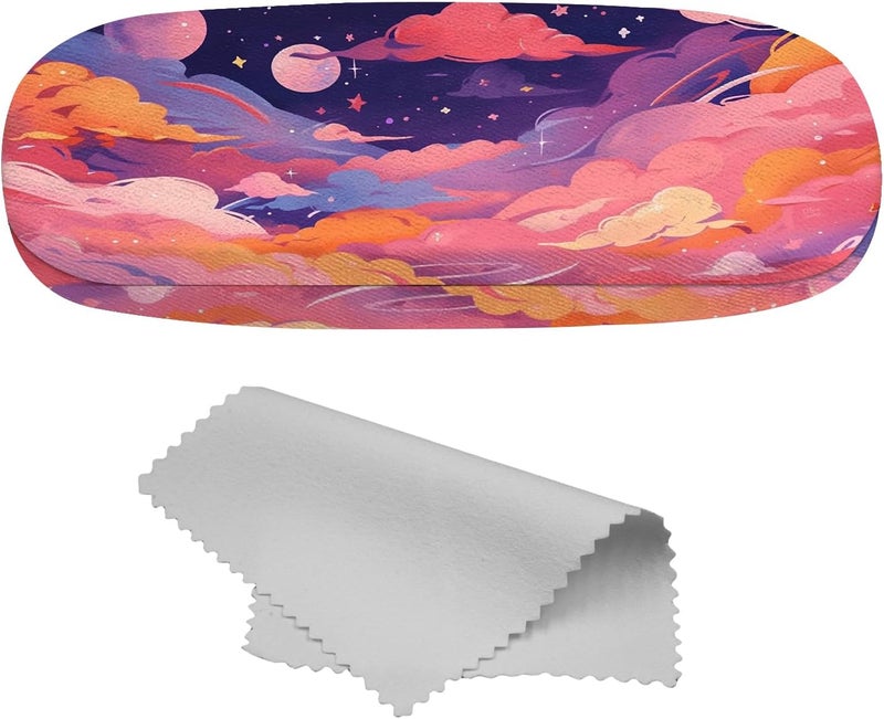 Cabreche Glasses Case Hard Shell Eyeglass Portable Glasses Eyeglasses Holder Box with Cleaning Cloth Women Girls Men Cute - Image 1